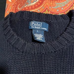 Navy blue Ralph Lauren flag knitted sweater